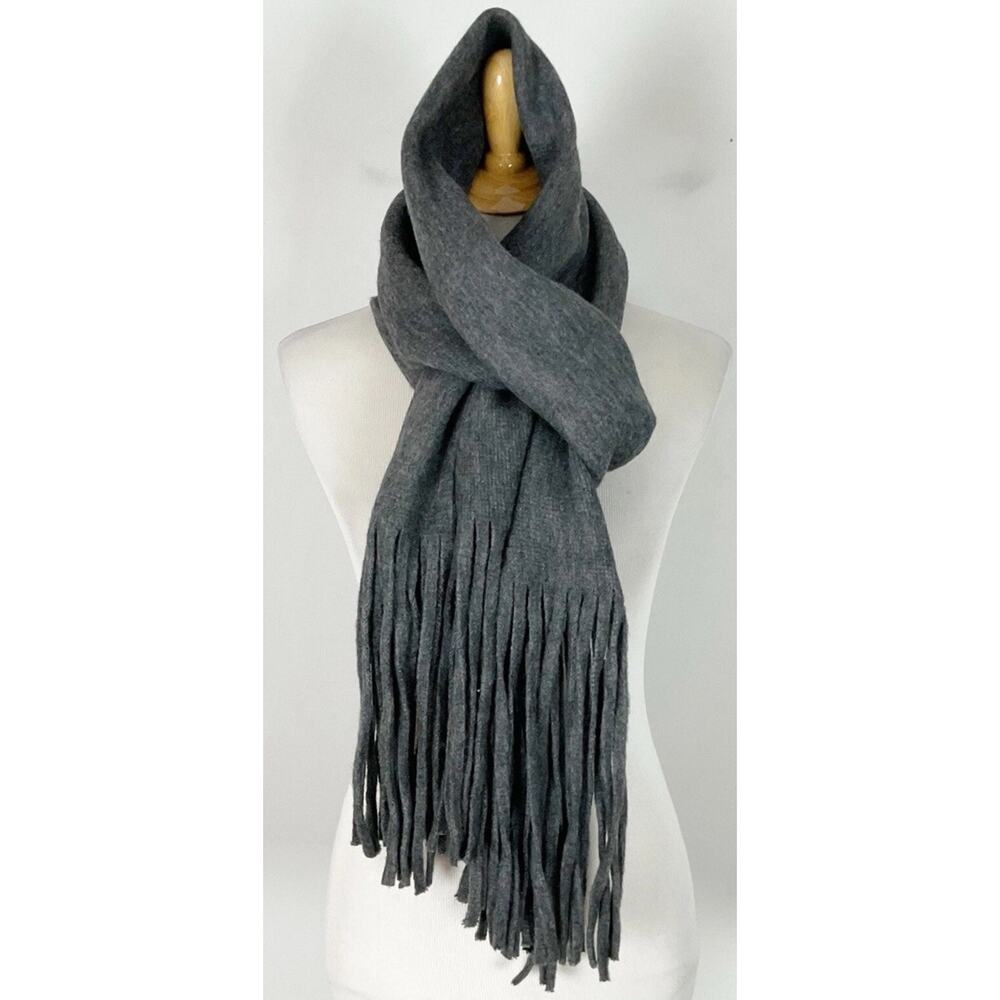 Lucky Brand Women's Scarf With‎ Fringe Dark Grey Color 15 X 75 Original $69.50